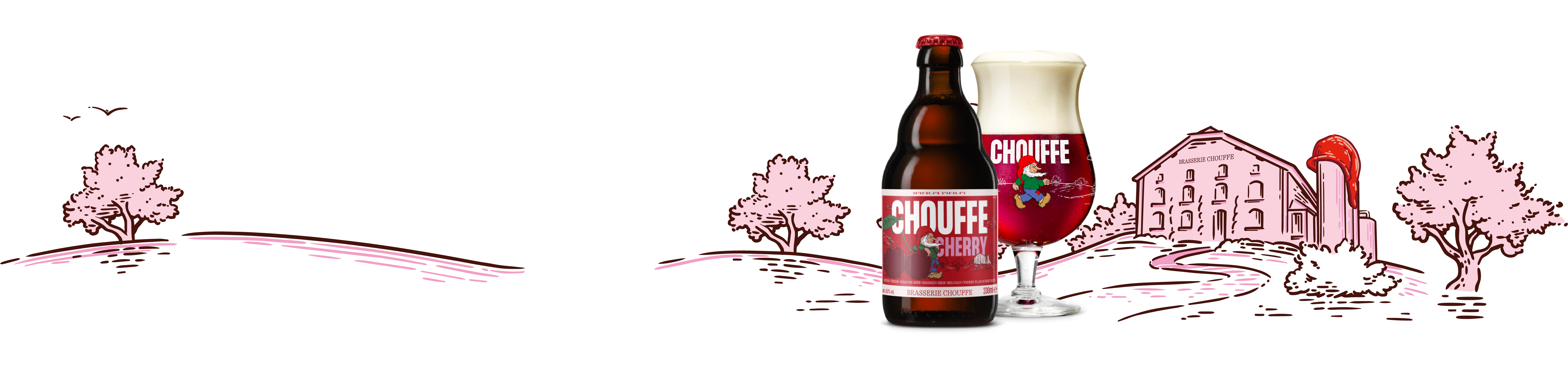 Chouffe Cherry Banner Dessktop Bottle Glass